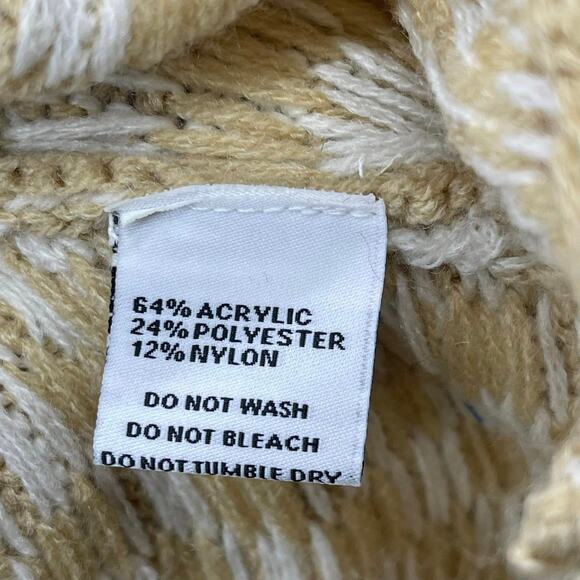 Maronie Camel Cream Checkered Stripe Turtleneck Dolman Sleeve Cropped Sweater‎ - Picture 6 of 7